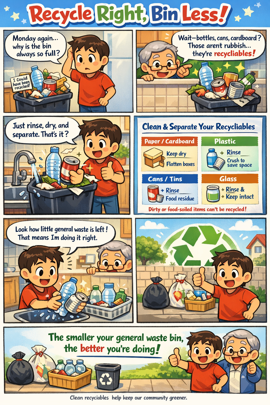 Recycle Right, Bin Less - a quick visual guide to sorting your recyclables